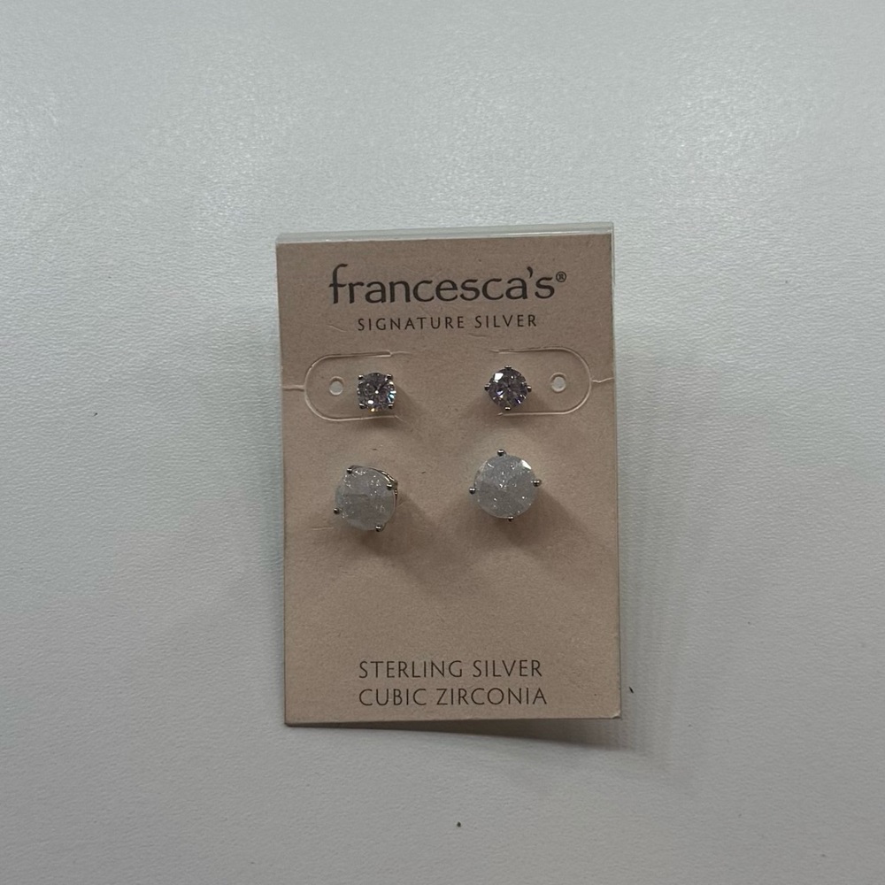 Francesca's Signature Silver Double Earring Set